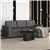 Tyson 93.25' Sectional Sofa w/Bed & Storage in Charcoal
