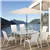 8-Piece Dining Set: Aluminum Frame, 6 Chairs, Glass Table, Umbrella