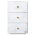 Three Drawers Bedside Table With White Marble Textured Glass Surface