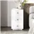 Three Drawers Bedside Table With White Marble Textured Glass Surface