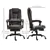 Ultimate Comfort Massage Reclining Office Chair with Footrest - Brown