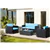 Sky Blue Elegance Cozy 4-Piece Wicker Patio Set with 4' Thick Cushions