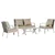 Simple and Stylish 4-Piece Outdoor Wicker Sofa Set with Thick Cushions