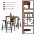 5-Piece Bar Table Set with Wine Rack & Glass Holder for home,