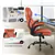 Adjustable Ergonomic Office Chair with PU Leather(Brown)