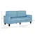 3-Seater Sofa, Mid-Century Linen Couch with Upholstered Seat, Blue