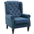Fabric Accent Chair, Button Tufted Modern Living Room Chair, Blue