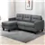 L-shaped Sofa, Chaise Lounge,3-Seater with Ottoman,Thick Cushions,Grey
