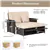 Rattan Recliner with Tray - Brown