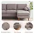 Modern 80-inch L-shaped modular sectional sofa for living room