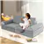 Convertible Kids Play Sofa Set with Zipper - Gray