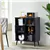 Wooden Buffet Sideboard Storage Cabinet with Three Hollow Doors