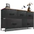 5 drawer dresser for bedroom with TV stand- Black with Wood Top