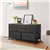 5 drawer dresser for bedroom with TV stand- Black with Wood Top