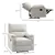 White Cream Reclining Chair with Footrest