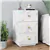 Three Drawers Bedside Table With White Marble Textured Glass Surface