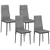 Grey PU Leather High-Back Chairs (Set of 4)