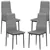 Grey PU Leather High-Back Chairs (Set of 4)