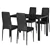 Modern Cozy High-Back Chairs & Tempered Glass Dining Set