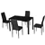 Modern Cozy High-Back Chairs & Tempered Glass Dining Set