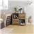 Wooden Lateral File Cabinet with Wheels, 2 Drawers and 2 Doors