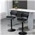 Black PU Leather Adjustable Barstools (Set of 2)