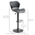 Black PU Leather Adjustable Barstools (Set of 2)