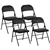 Black Metal Foldable Chairs - Set of 4