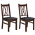 Dark Brown Dining Chair Pair with Leather Seats