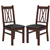 Dark Brown Dining Chair Pair with Leather Seats