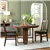 Dark Brown Dining Chair Pair with Leather Seats