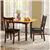 Dark Brown Dining Chair Pair with Leather Seats