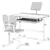 Height-Adjustable Kids Desk and Chair Set with Tilt Desktop, Grey