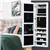 Jewelry Cabinet with Full Length Mirror, Wall-Mounted Armoire, White