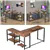 50' L-Shaped Rustic Wood Computer Desk with Metal Frame