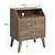 Milo Mid-Century 2 Drawer Nightstand with Angled Top in Drifted Grey