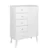 Milo Mid Century Modern 5-Drawer Chest with Door in White