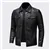 Men's Motorcycle Leather Jacket Zipper Lapel, Slim Fit-Large