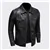 Men's Motorcycle Leather Jacket Zipper Lapel, Slim Fit-Large