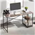 55'' Computer Desk with 2-Tier Shelf, Metal Frame, for Home and Office