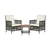 3 Pieces Patio Rattan Sofas and Table Set