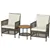 3 Pieces Patio Rattan Sofas and Table Set