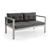 54 Inch Contemporary Two Person Sofa Chair with Armrests