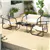 Outdoor Bar Set with Tempered Glass Table - Cream White