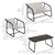 Outdoor Bar Set with Tempered Glass Table - Cream White