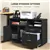 Spacious Printer Stand with Charging Station, USB Ports, Lockable