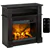 Electric Fireplace with Mantel, Freestanding Heater, Remote, Brown