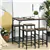 5 Piece Industrial Rectangular Bar Table Set w/ 4 Stools, Rustic Brown