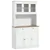 71' Kitchen Pantry Cabinet w/ Microwave Space, Buffet, 2 Drawers, Whit