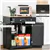 Solid Wood Top & Ample Storage Sideboard Buffet Cabinet - Black